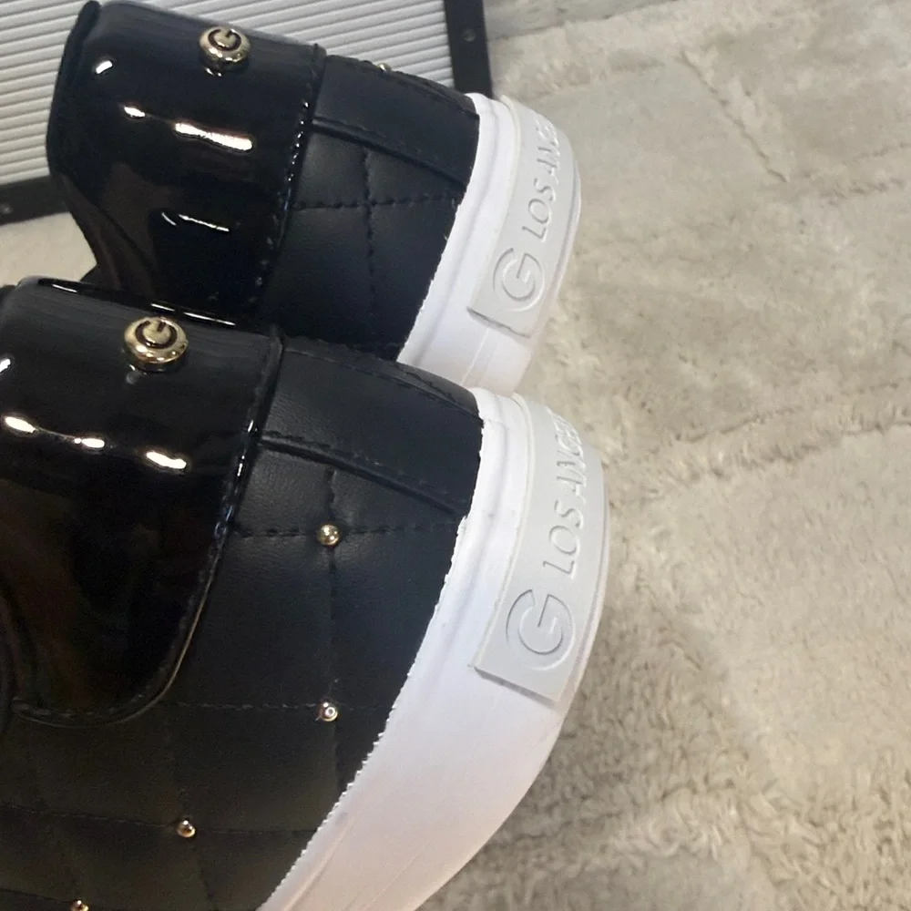 G by Guess Los Angeles Black and Gold Sneakers